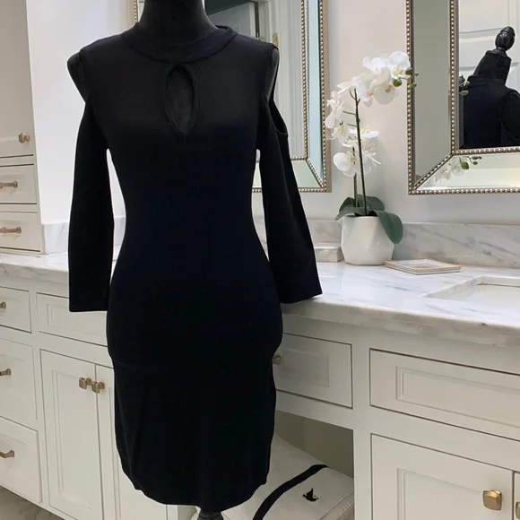 bebe | Dresses | Bebe Cold Shoulder Sweater Dress | Poshmark